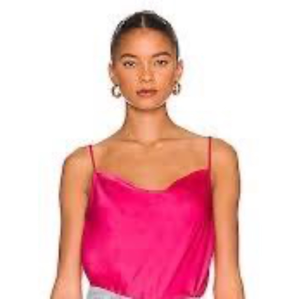 CAMI NYC The Axel Silk Top - Hot Pink